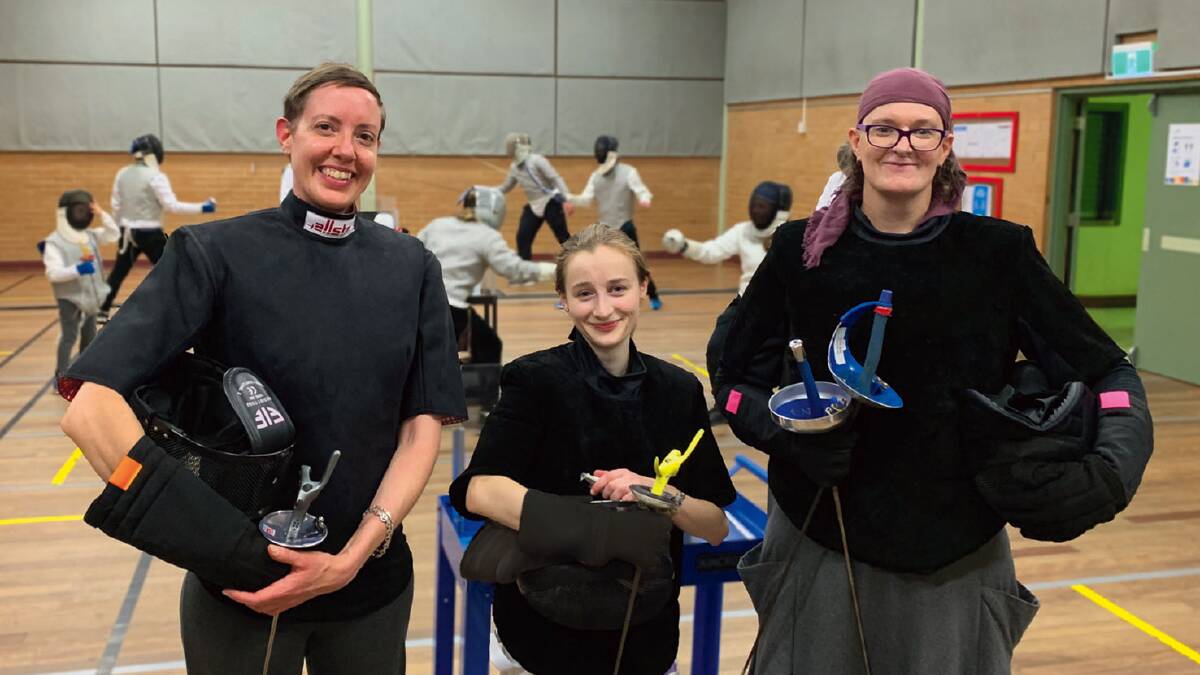 Mountains Fencing Club coaches: Alessandra Wollaston, Miya Chesterman and Imogen Waugh. 