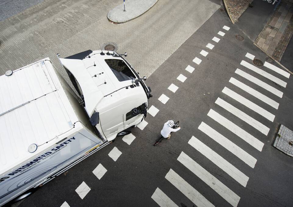 Truck blind spots produce enormous risks in urban environments but the latest cameras can offer drivers a more complete picture of what is happening around them. Picture: Volvo