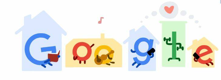 Google's logo update on April 4 asking people to stay home to save lives. 
