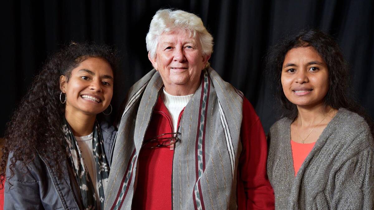 Domingas Gama, Sister Susan Connelly and Eva Gama at the Light on Democracy Forum.