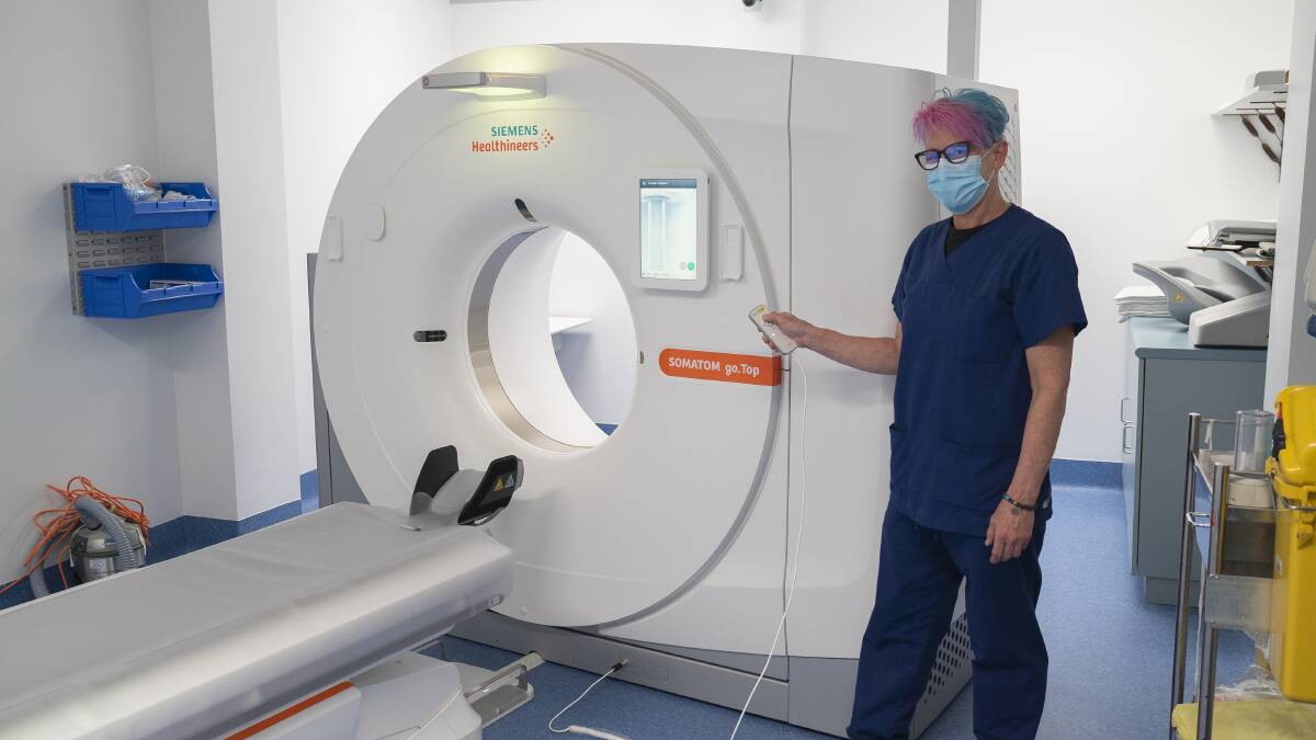 Upgrade: Radiographer Tracey Maughan with the CT scanner at Blue Mountains Hospital. Picture: Supplied