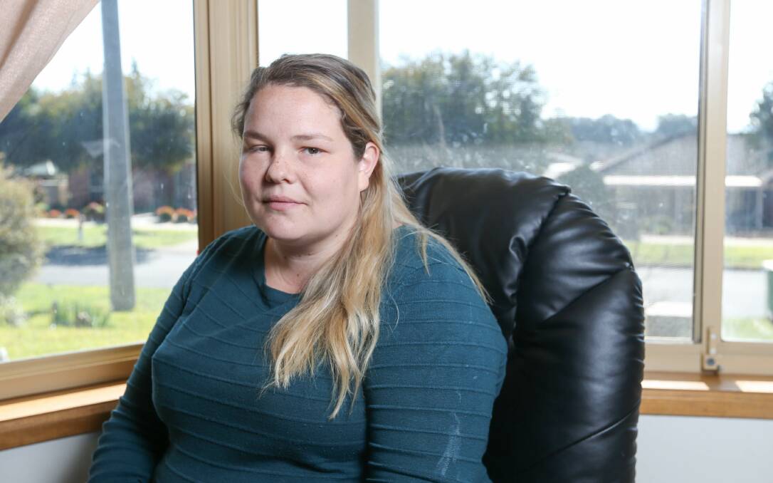 IN LIMBO: The Wodonga mum-of-three is legally blind and her sight is deteriorating. After issues of red tape with the NDIS, she was left without funding for seven weeks and is still working to rectify the issue. Picture: TARA TREWHELLA 