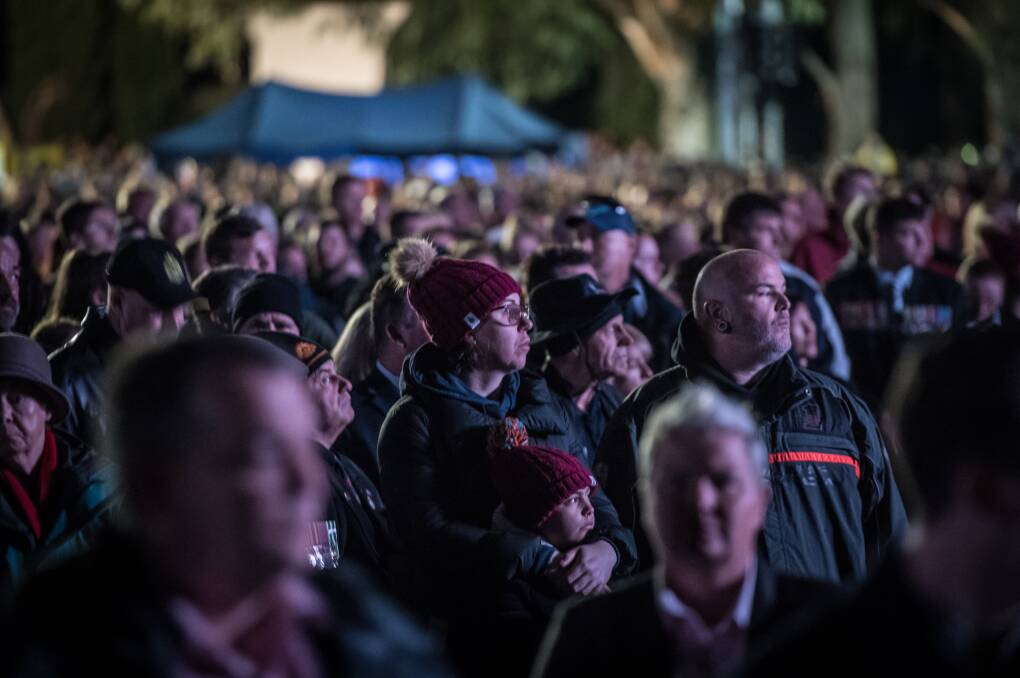 Crowds at the 2019 Dawn Service at the Australian War Memorial. Picture: Karleen Minney.
