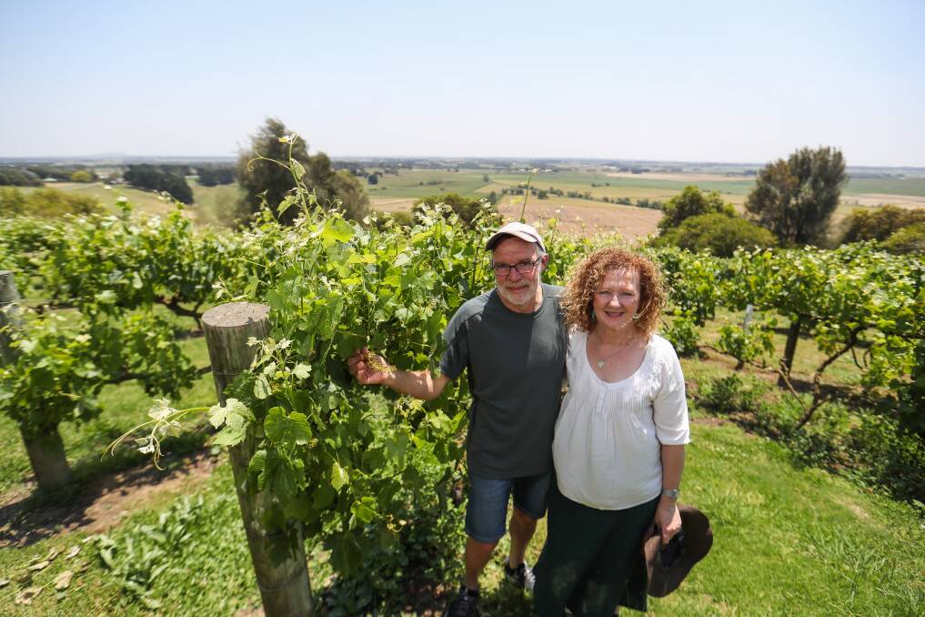 On the land: Barry and Bernadette Wurlod at the grounds of their winery in Dixie. Picture: Morgan Hancock