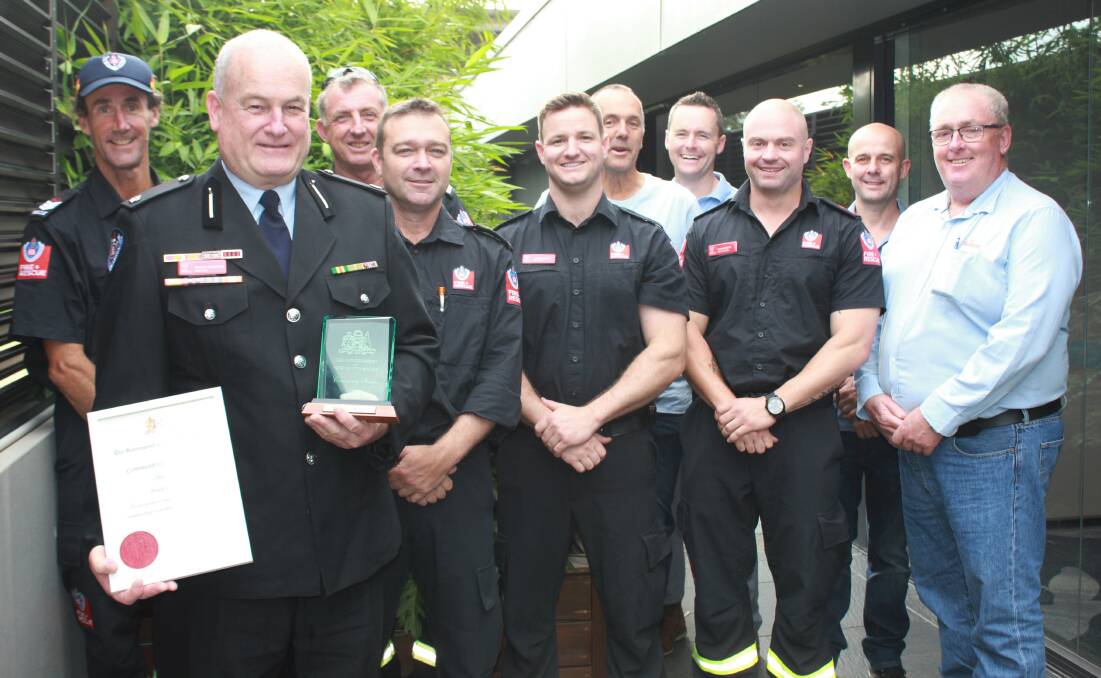  Inspector Bruce Cameron with his Fire & Rescue NSW colleagues