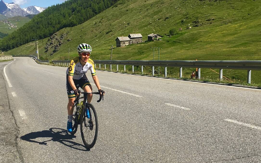 Amanda Spratt training in the Italian Alps last July. 