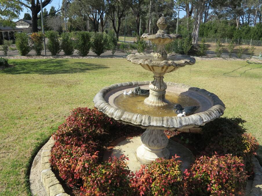 Winmara at 228 Singles Ridge Road, Yellow Rock has a graceful formal fountain and an array of camellias and azaleas.
