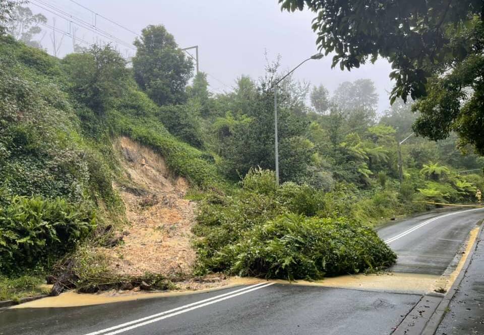 A landslip in Katoomba from storms on March 7. Picture: Sydney Trains, Facebook.