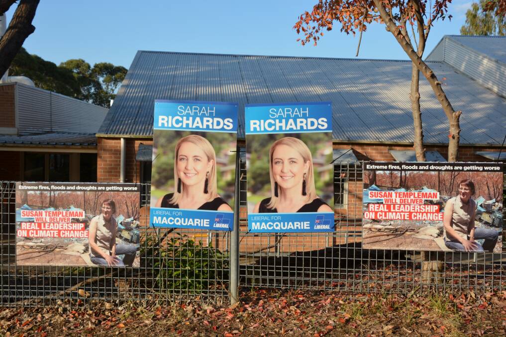 Election day posters at Winmalee