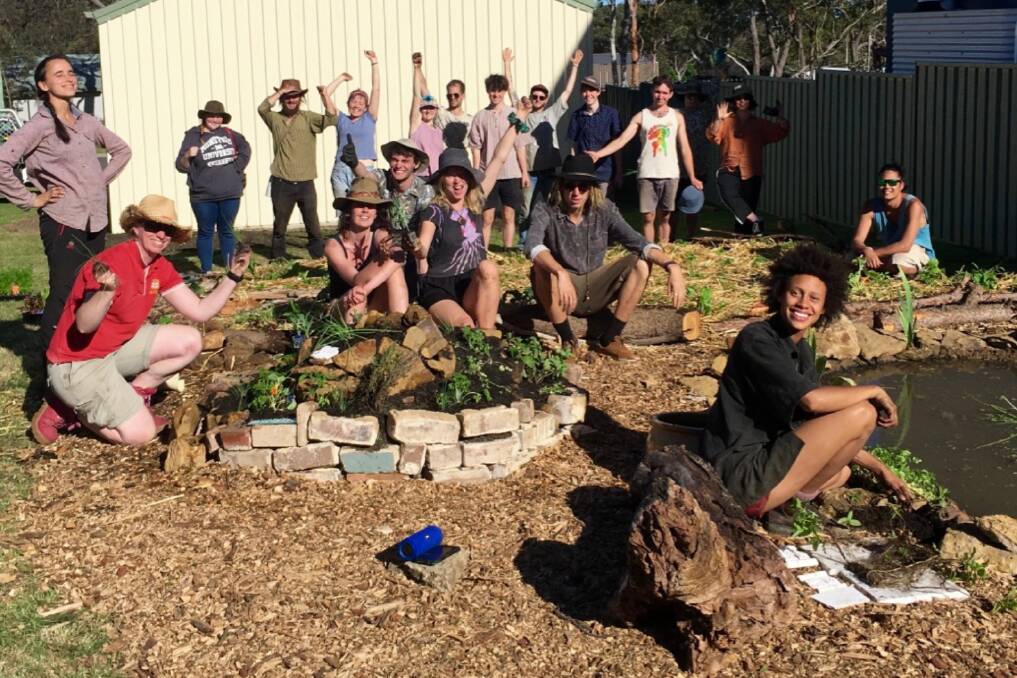 A group of young people on a permaculture course.