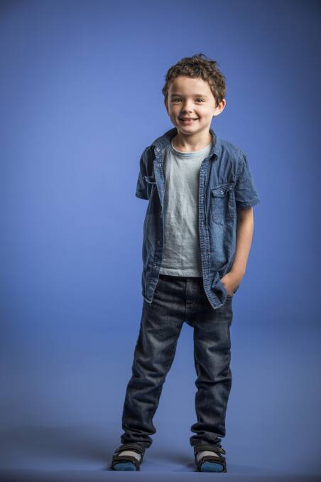 Poster boy: Max Colgin as he appears in the 25th anniversary Jeans for Genes “Fight for Me, Fight with Me” campaign.