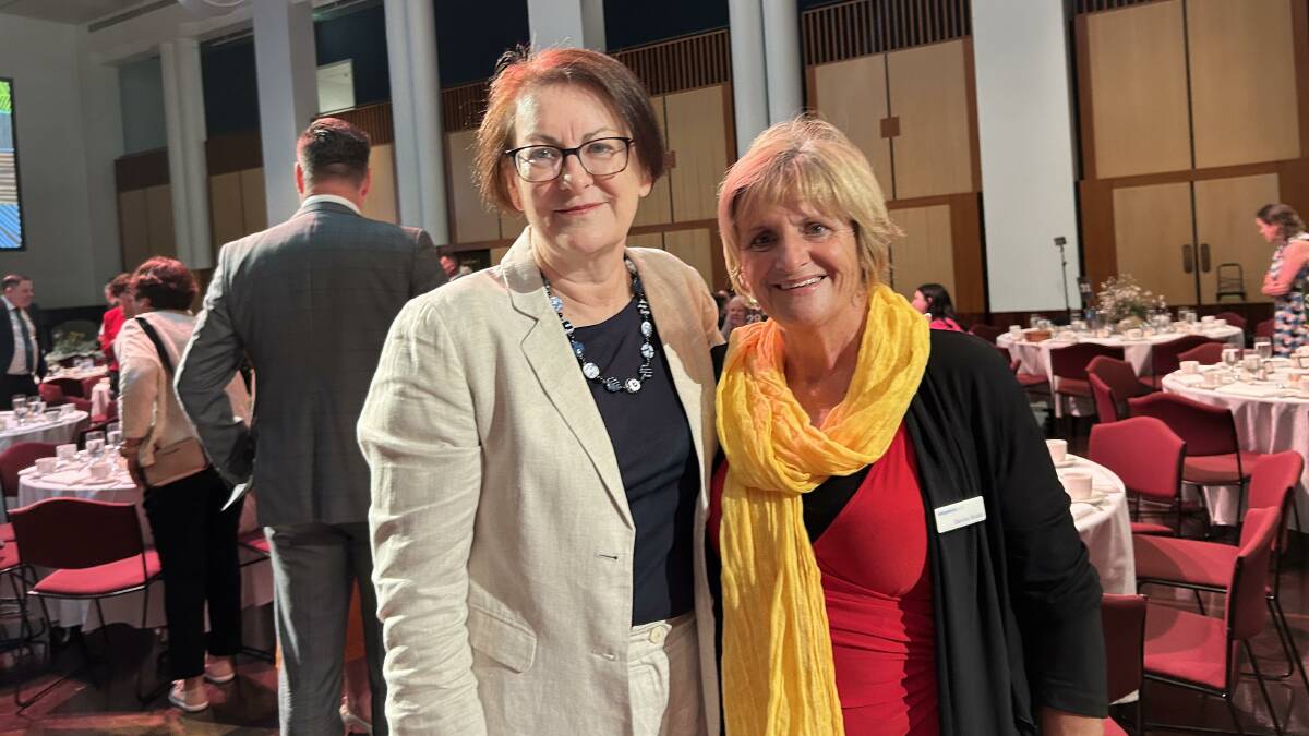 Federal Member for Macquarie Susan Templeman, left, and Aunty Glendra Stubbs in Parliament House for the 16th anniversary of the national apology to the Stolen Generations. Picture supplied