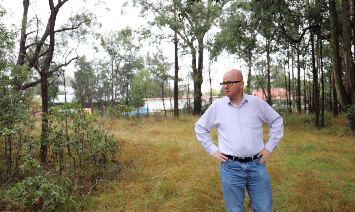 Blue Mountains mayor Mark Greenhill at the former Blaxland War Memorial Park, long closed to the community.