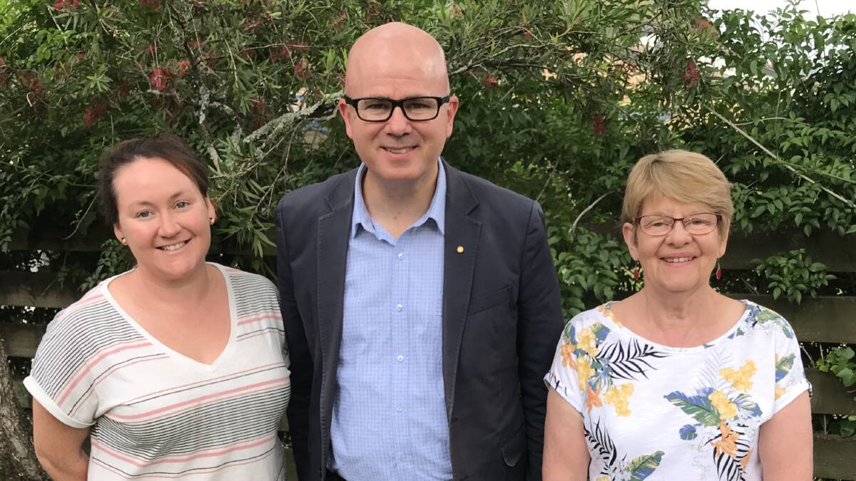 Labor's Ward 4 team for 2020, Nyree Fisher, Mayor Mark Greenhill and Helen Clifford.