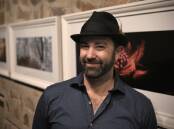 Stephen Georgiou at the opening of his first solo exhibition, "Panoramic Blue Mountains".
