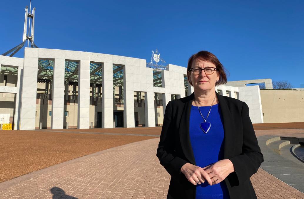 Federal Member for Macquarie Susan Templeman outside Federal Parliament.