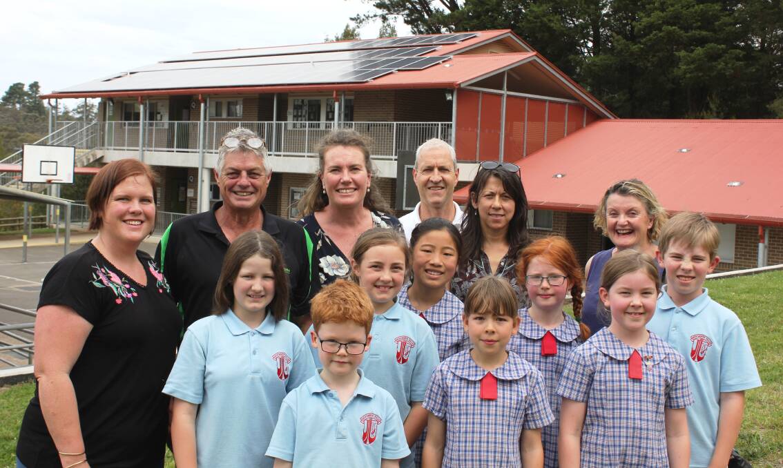 Blue Mountains MP Trish Doyle with staff, student and parents from Wentworth Falls Public School.