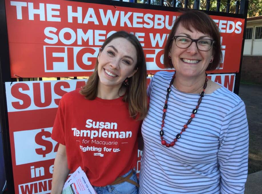 Labor MP Susan Templeman with her daughter Phoebe on election day, May 18. Photo: Geoff Jones.