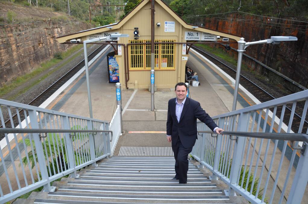 Penrith MP Stuart Ayres at Glenbrook station on June 14. The station could get a  lift under an upgrade.