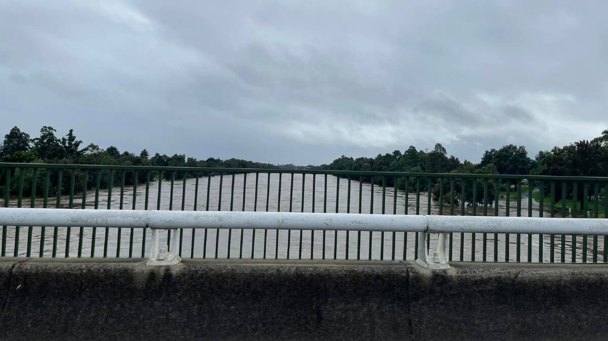 The water level on the Nepean River on Thursday, March 3. Photo: Rupert Chesman, Facebook.