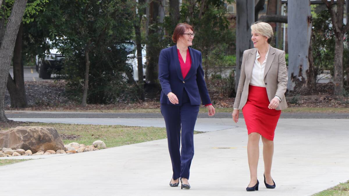 Federal Member for Macquarie Susan Templeman (left) with deputy Labor leader Tanya Plibersek.