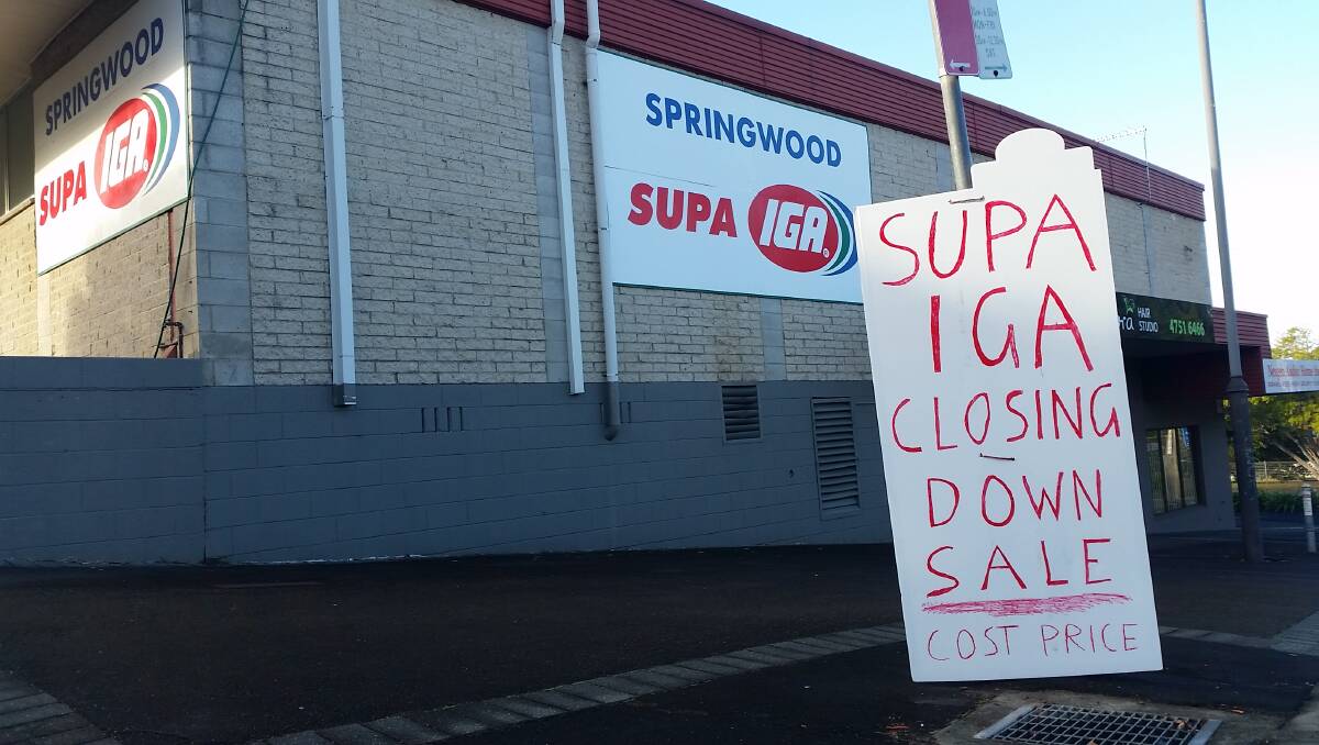 Centre of speculation: Springwood's Supa IGA supermarket in Raymond Road shortly before its closure this month.