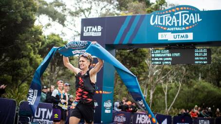 Michael Dimuantes winning the UTA100 title. Picture by Tim Bardsley-Smith
