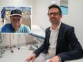 Dr Deme Karikios, Medical Oncologist at Nepean Cancer and Wellness Centre and, inset, Springwood resident Wayne Singleton. Pictures supplied 