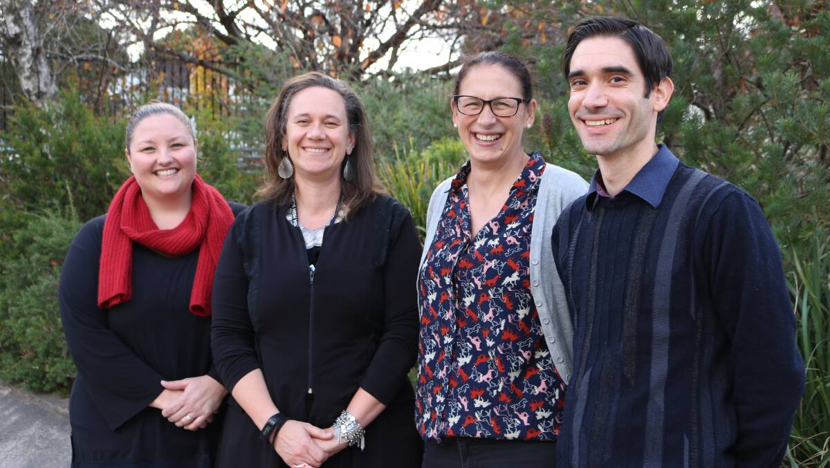 From left, Laura Collins, Thrive Services; Imelda Eames, Katoomba High School; Jaime Mack, Thrive Services; and Benjamin Kovari, Katoomba High School.