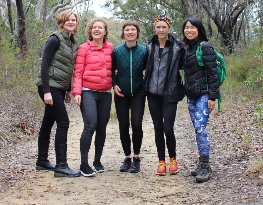 Wander Women: From left Heather Easton, Ruth Meaney, Sam King, Jodie Earl and Emma To.