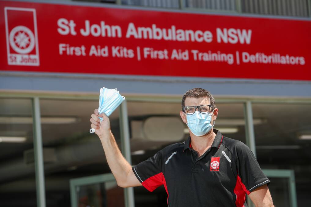 GIVING BACK: Cy Goodair, from St John Ambulance NSW, believes the community will get behind a campaign to provide vulnerable people with masks. Picture: Adam McLean