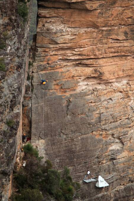 On the cliff face: Anyone fancy this bed for the night? Photo: Gemma Woldendorp.