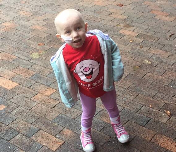 Jane Olsen of Katoomba: A fundraiser is in process to help the brave three-year-old in her battle with cancer.