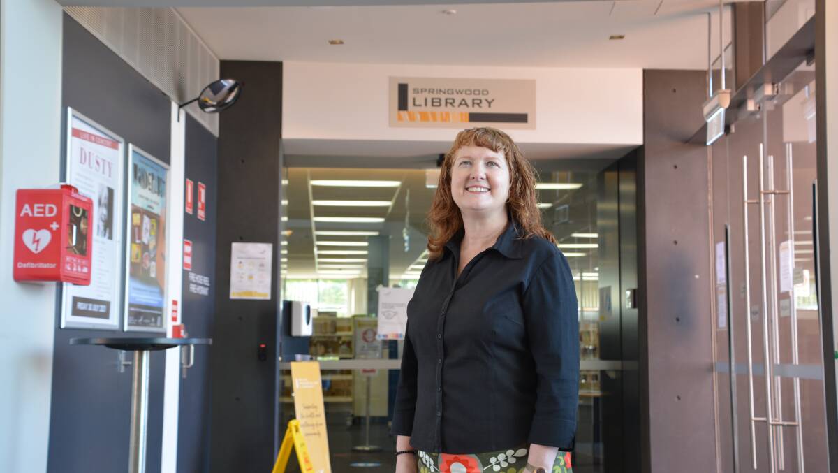 Ready for revamp: Blue Mountains Library manager Vicki Edmunds outside Springwood Library ahead of its multi-million dollar redevelopment. File photo February 2021.