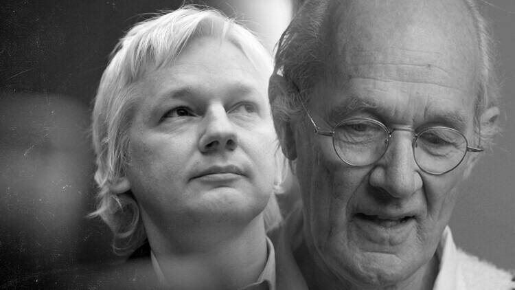 Julian Assange and his father, John Shipton.