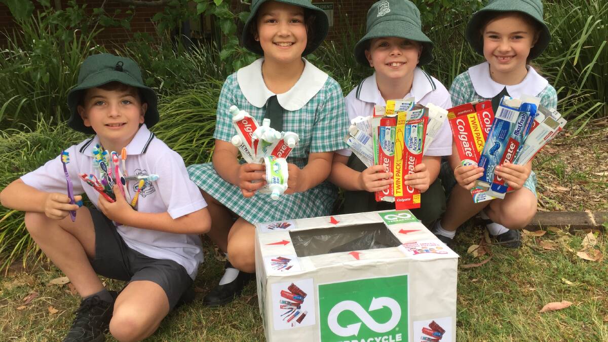 Not going to landfill: Packaging, old toothbrushes and used containers are being collected by students at Lapstone Public School.