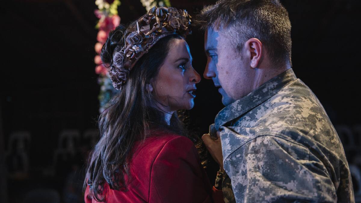 Immersive and ambitious Shakespeare’s Rose Riot has two plays adapted from eight Shakespearean productions: Drew Livingston, plays the leader of a rebellion against Queen Henry, Emma Palmer.