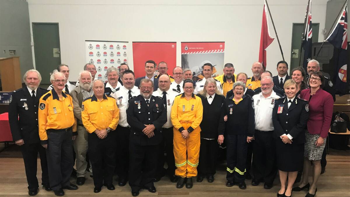 Thanked for their volunteer works: 791 years of combined service in the Rural Fire Service across the Blue Mountains district was recognised last Friday.