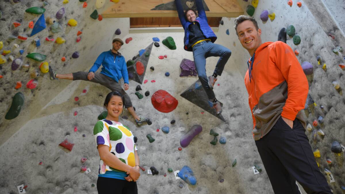 Other Mountains ninjas in the reality TV competition: Andrea Hah and Lee Cossey, (front) and Tom O'Halloran and Ben Cossey, in the background.