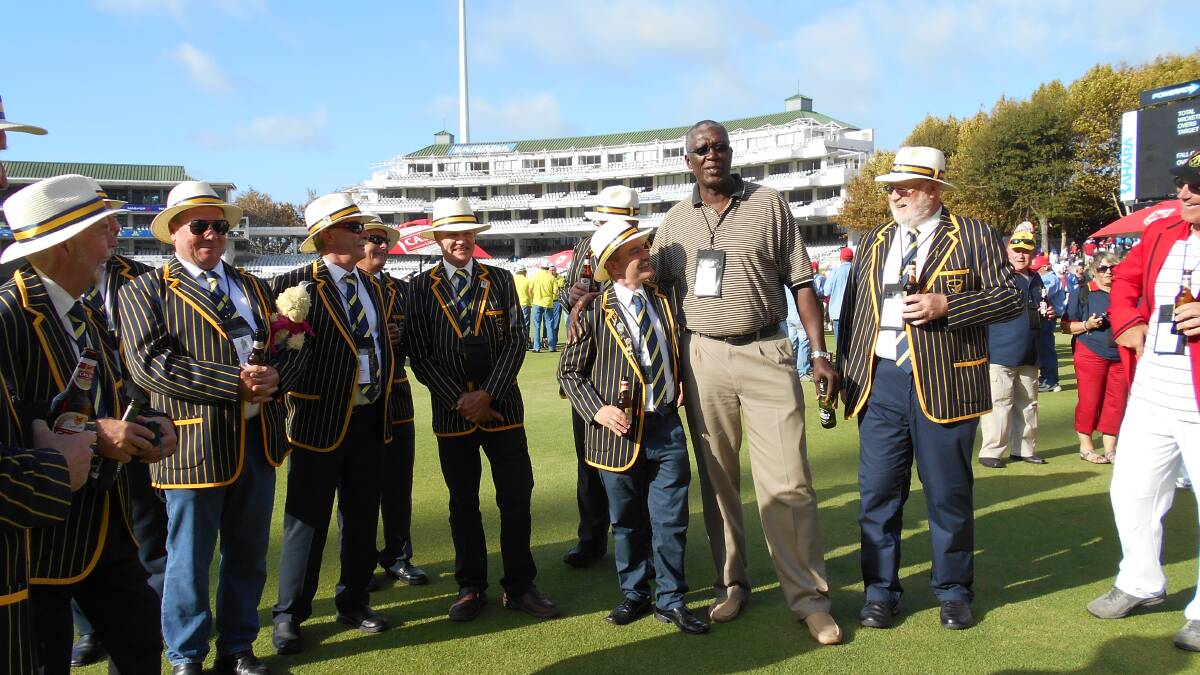 At Newlands Oval in Capetown: The team had a chance to meet with former West Indian cricketer, Joel Garner.