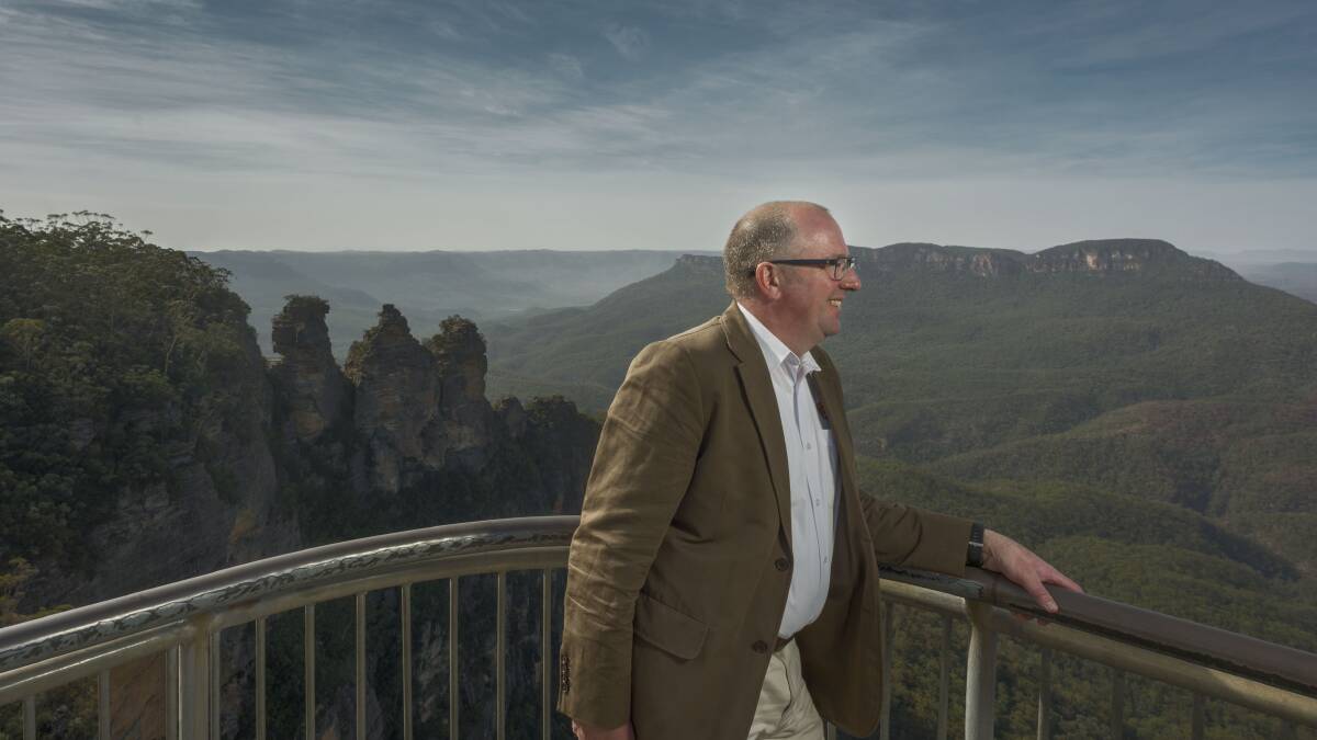 Happier days at Echo Point: Blue Mountains Tourism president Jason Cronshaw is taking the advice from the state and federal governments "very seriously".