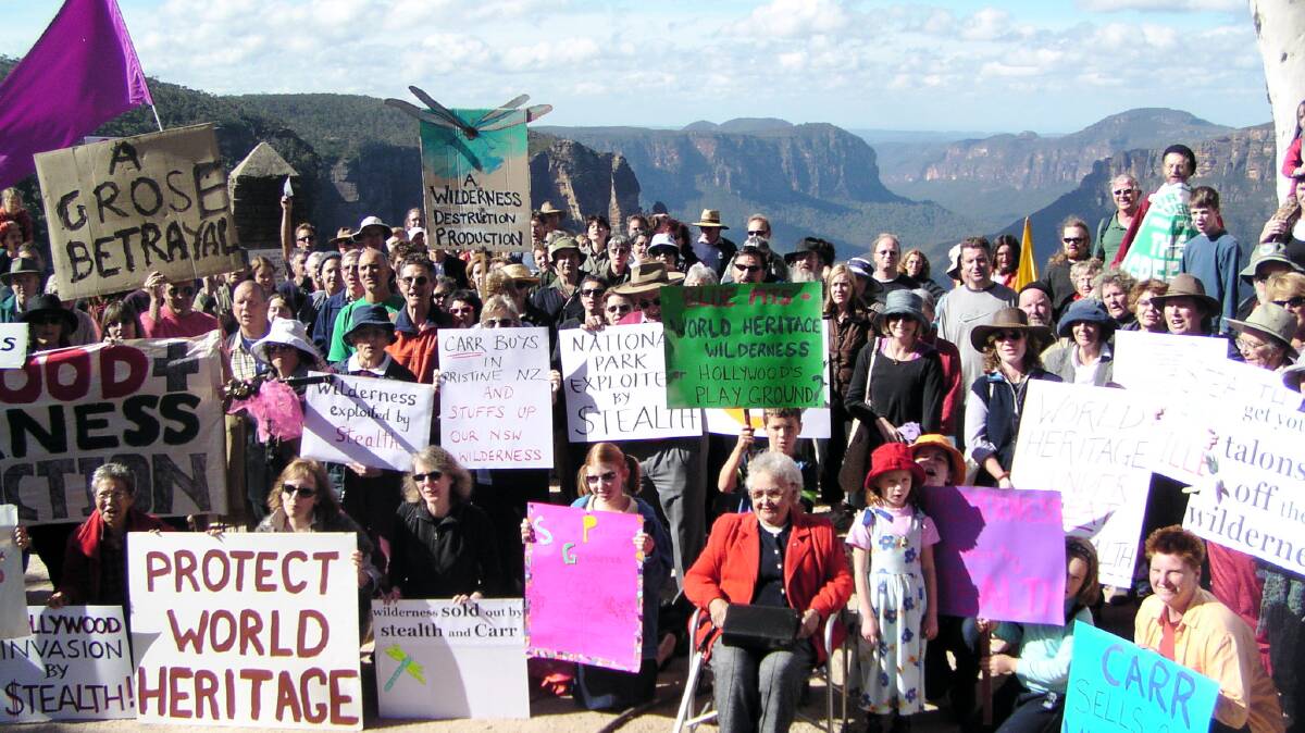 The protest at Govetts Leap