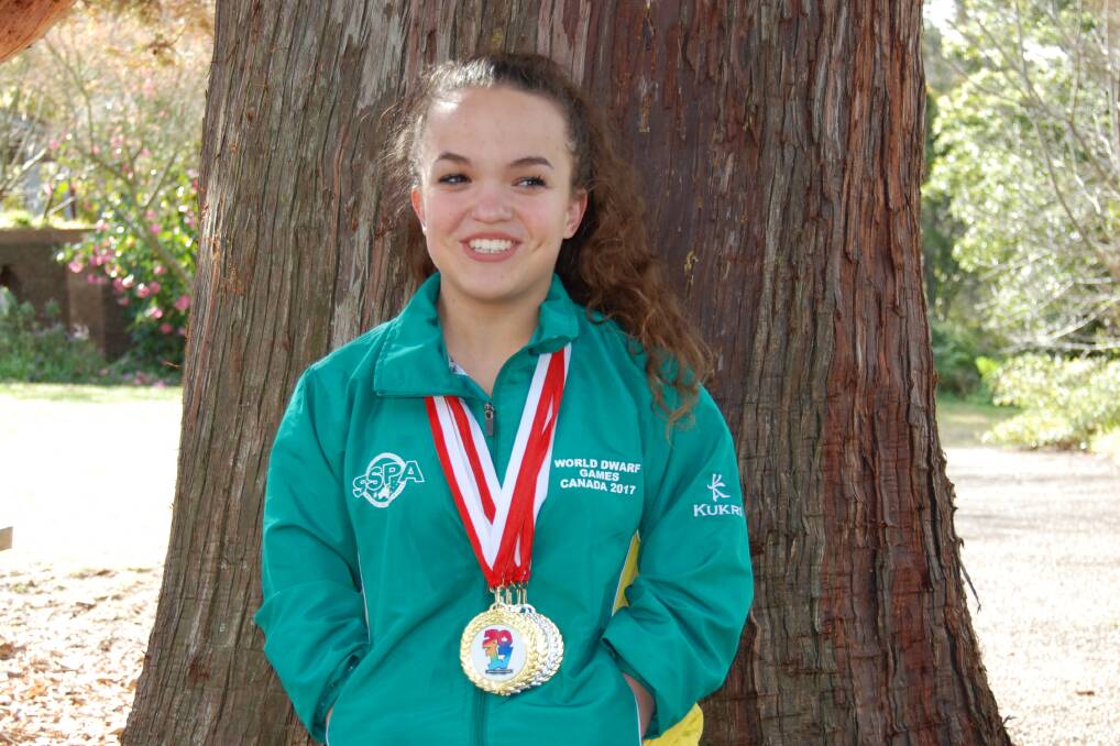 Big future: Sarah Keenahan has returned with a gold medal haul from the World Dwarf Games in Guelph, Canada. Photo: Daniel Lewis.