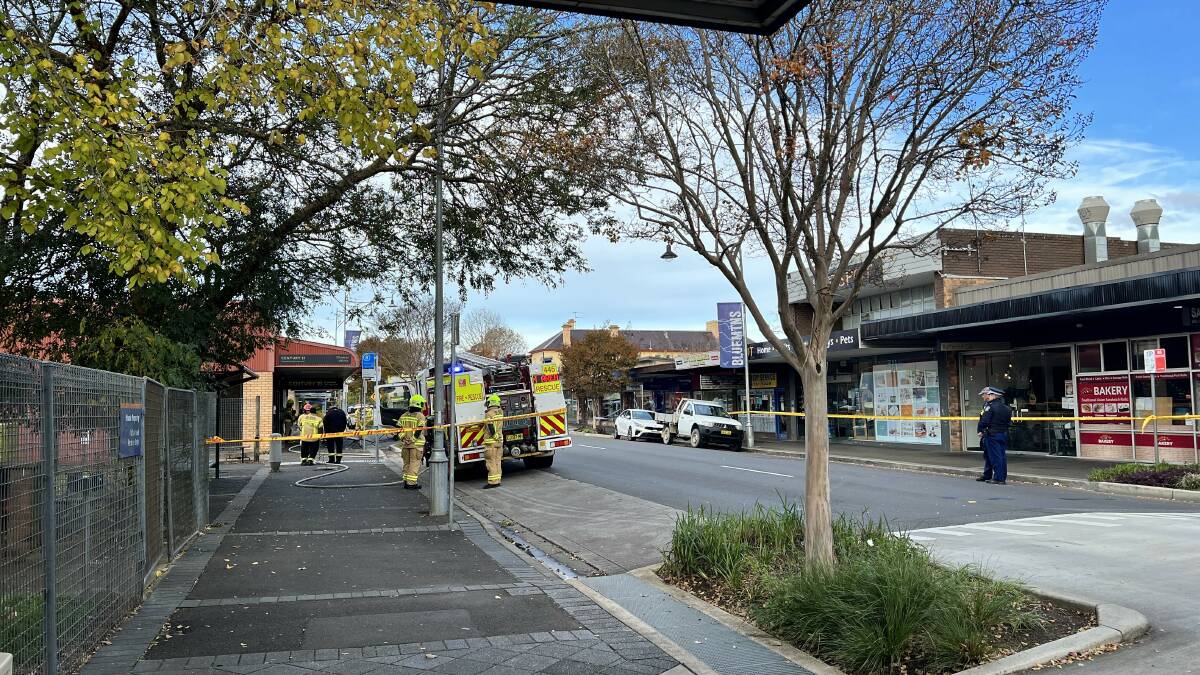 Macquarie Road in Springwood on Sunday after reports of a gas leak. Picture: Saffron Howden.