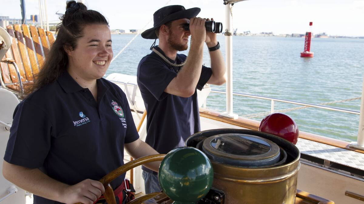 Aye Aye captain: Jessie McMaster (left) and Kieren McGrath (right) on the Young Endeavour tall ship. Jessie learnt "to trust myself and take the opportunities offered".