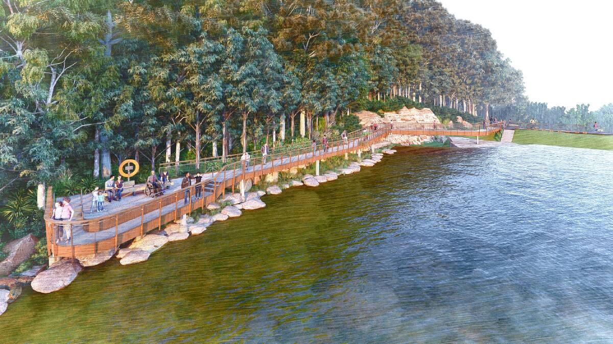 Not any more: The earlier artist's impression of the accessible walkway on Wentworth Falls Lake.