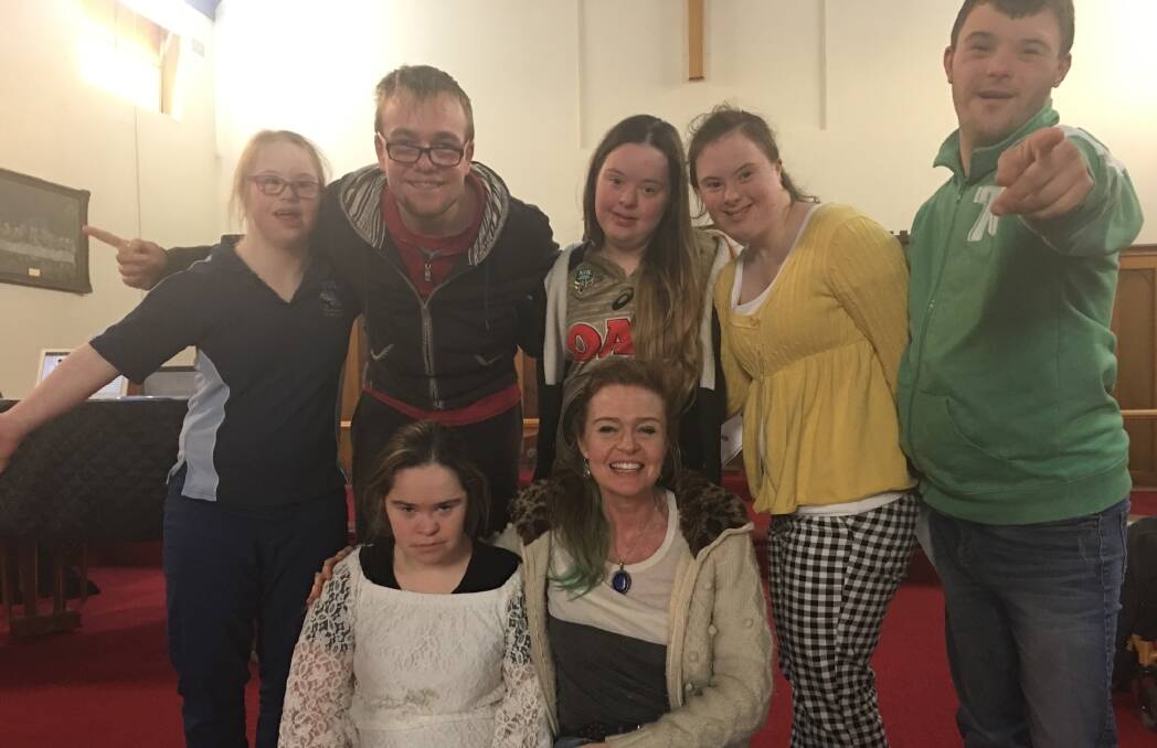 Drama: Tracy Hardwick (front) with some of her class members - Iva  Novak, Amy Grieve, Annalise Haigh, Josiah Bamber, Georgia Davidson and Jerrah Patson.