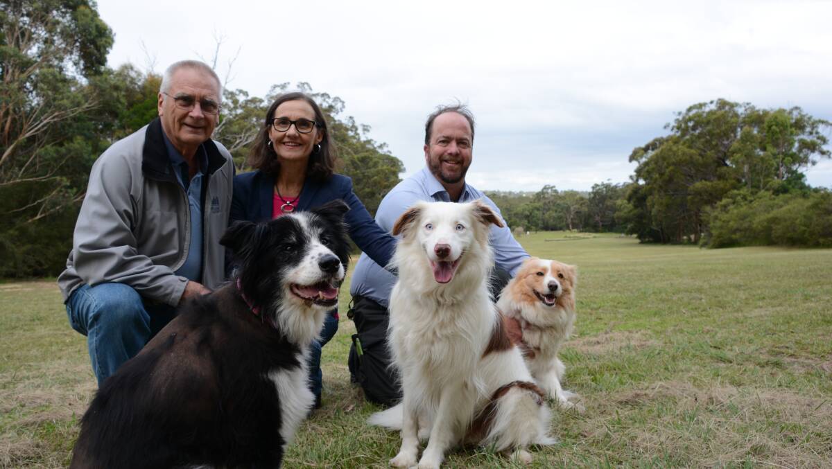 Ward 2 councillors: Chris Van der Kley, Romola Hollywood and Brent Hoare with Millie, 14, Luka, 6 and Meggy, 2 at the old golf course site. File photo: B.C Lewis