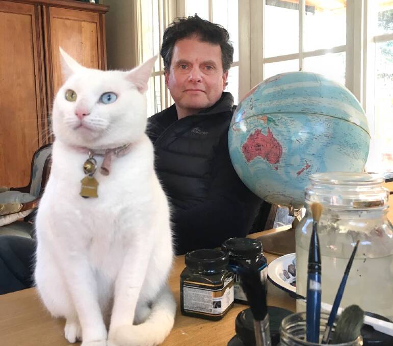 The Astronaut's Cat is the latest offering from Katoomba author Tohby Riddle: His own cat Pom Pom, with David Bowie-like eyes, inspired the story.