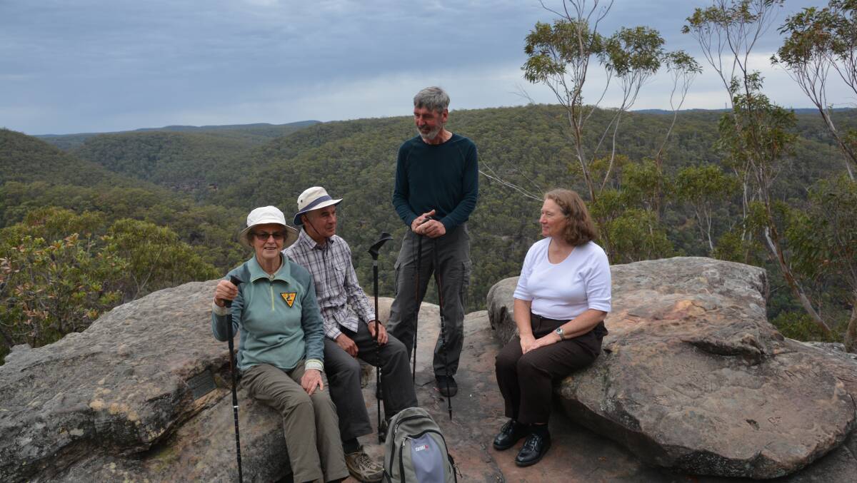Walkers of the Mountains unite: Marian Moore and David Bush with Bob Salijevic and Karen Taylor, will walk or assist other walkers as part of a 35-day awareness walk from Sydney to Mt Kosiusko to try and repeal an act allowing wild horses.